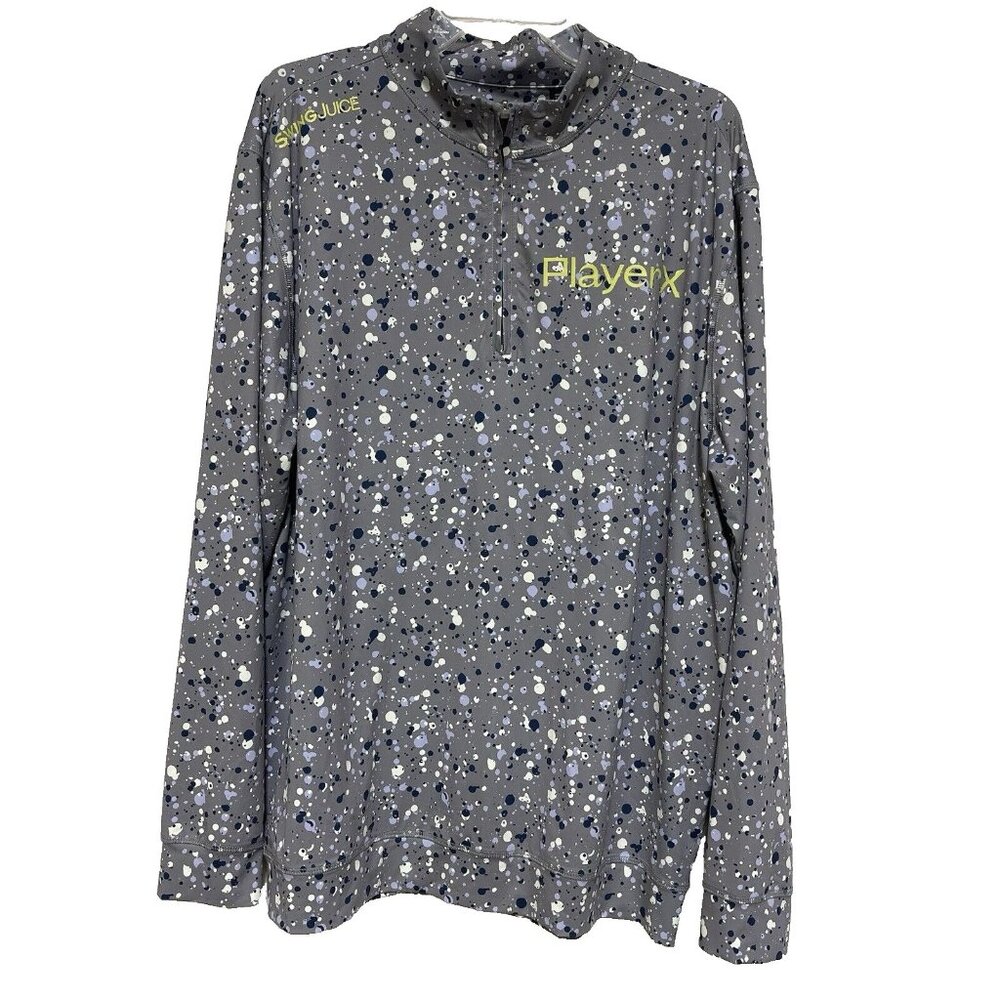 Swing Juice Mens XL 1/4 Zip Shirt Golf Performance Ecotec UPF 50+ Splatter